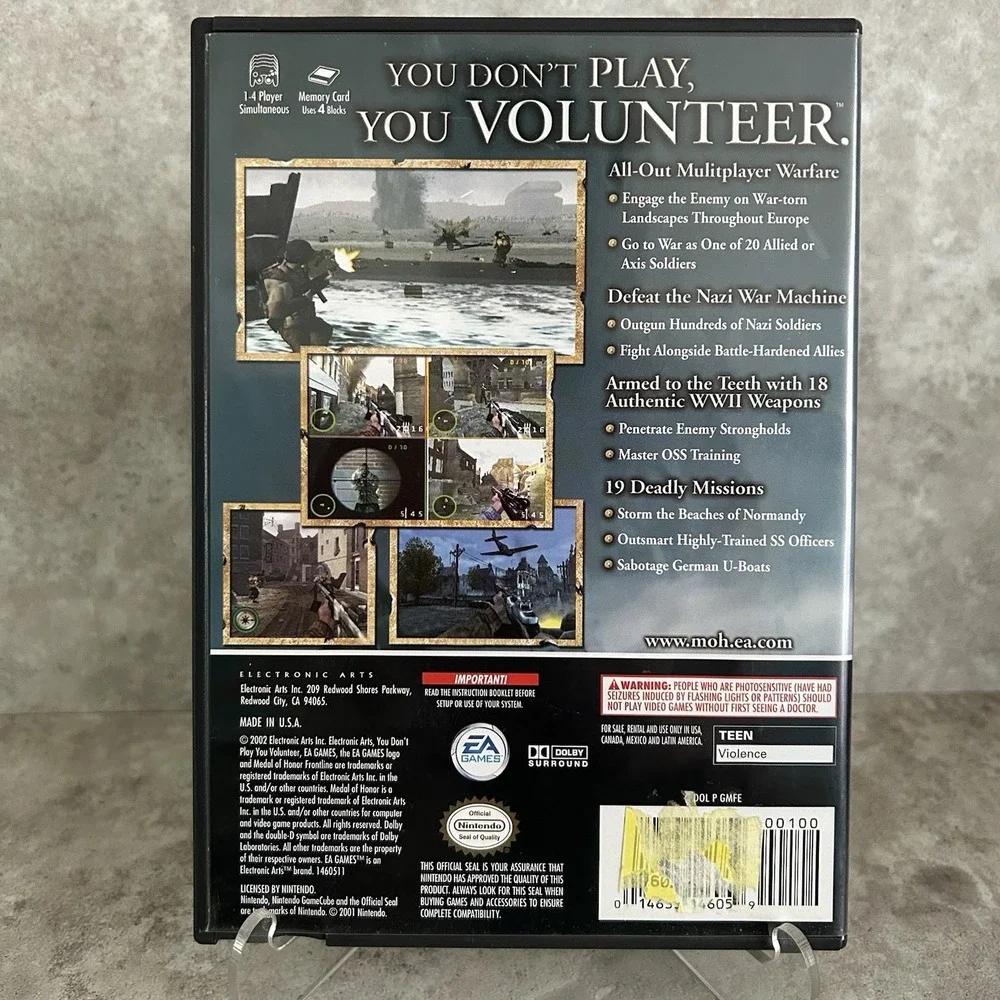 Medal of Honor: Frontline (Nintendo GameCube, 2004) CIB Complete W/ Manual